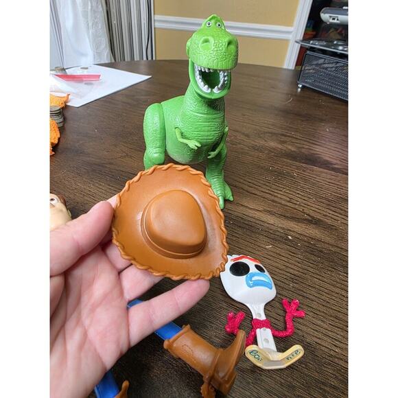 Toy Story Action Figures Lot of 3 Woody, Rex & Spone Forky Disney Pixar VIDEO - Picture 7 of 16